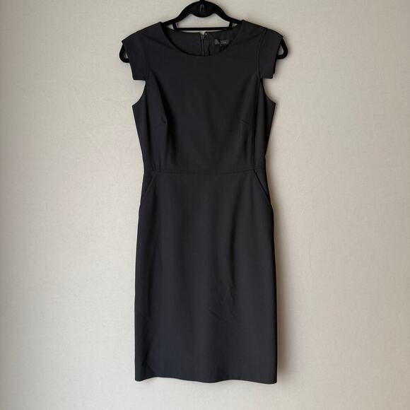 J.Crew sz S Black work career formal sheath knee length Dress - Picture 1 of 9